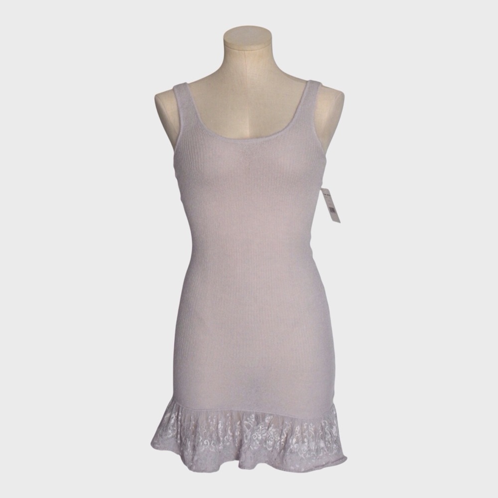 NWT Free People Walsh Lace Trim Plush Slip Tunic Top